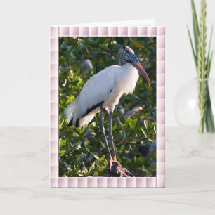 Holzstorchkarte Karte