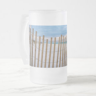 Holzstrandzaun Sonnenaufgang Destin Frostierter Be Mattglas Bierglas