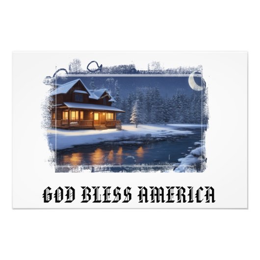 *~* Holzstream-Kajak-Fisch AP49 Patriotisch Fotodruck (Vorne)