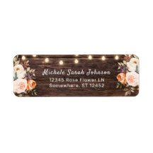 Holzstring Lights, Blush & Peach Floral Address
