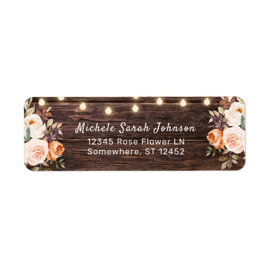 Holzstring Lights, Blush & Peach Floral Address (Vorne)