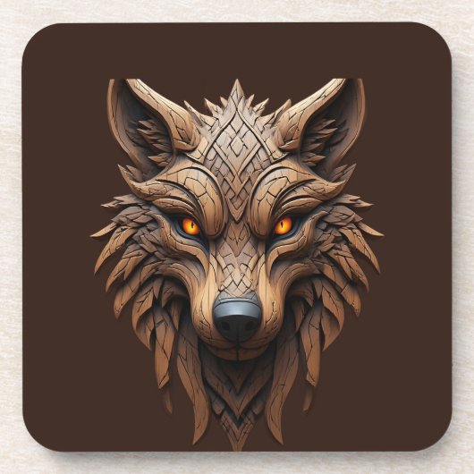 Holztäfelung mit geometrischen Mustern Getränkeuntersetzer (Vorderseite)