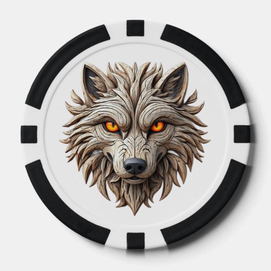 Holztäfelung mit geometrischen Mustern Pokerchips (Vorderseite)