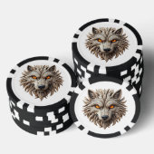 Holztäfelung mit geometrischen Mustern Pokerchips (Stapel)