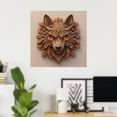 Holztäfelung mit geometrischen Mustern Poster (Heimbüro)