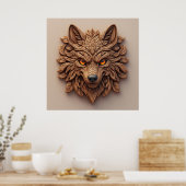 Holztäfelung mit geometrischen Mustern Poster (Küche)