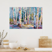 Holztäfelung, Wald-Mauer, Kunstdrucken Poster (Küche)