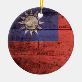 Holztaiwaneflagge Keramik Ornament