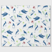 Holztaube Kereru Muster Geschenkpapier (Flach)