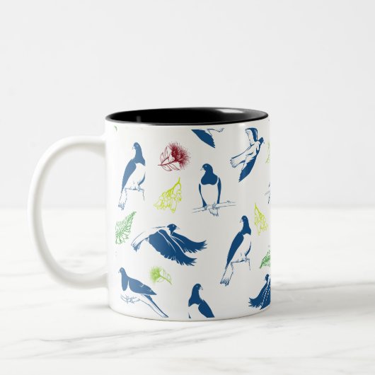 Holztaube Kereru NZ Bird Zweifarbige Tasse (Links)