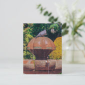 Holztaubenbrunnen Vintage Fotografie Postkarte (Stehend Vorderseite)