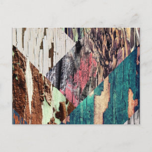 Holztextur Collage Postcard Postkarte