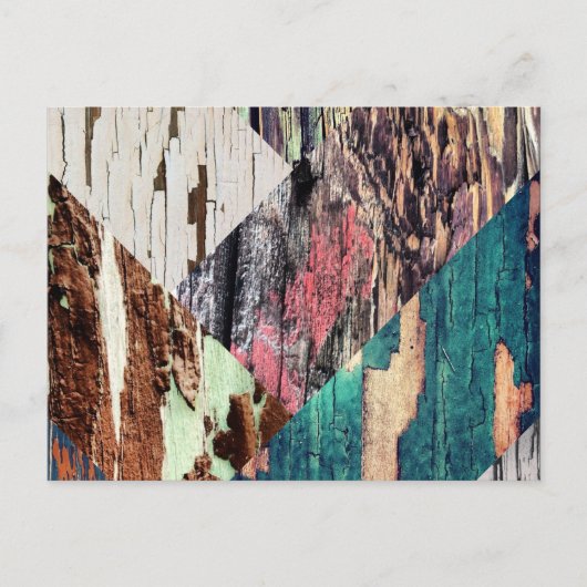 Holztextur Collage Postcard Postkarte (Vorderseite)