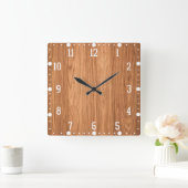 Holztextur-Hintergrund-35455 Quadratische Wanduhr (Zuhause)