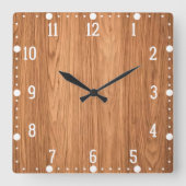 Holztextur-Hintergrund-35455 Quadratische Wanduhr (Vorderseite)