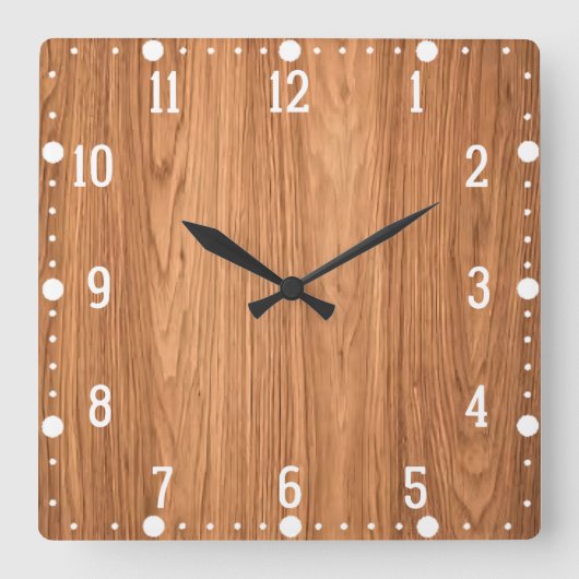 Holztextur-Hintergrund-35455 Quadratische Wanduhr (Vorderseite)