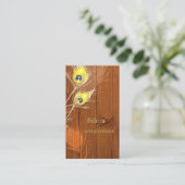 Holztextur Monogram Antique Visitenkarte (Stehend Vorderseite)