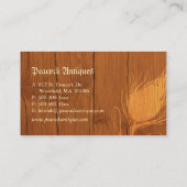 Holztextur Monogram Antique Visitenkarte (Rückseite)