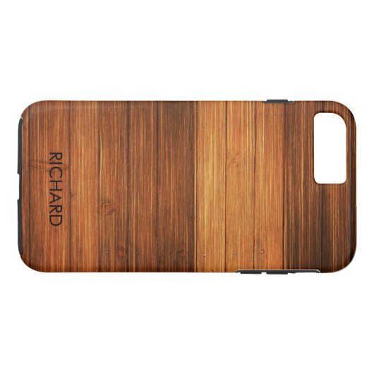 Holztextur Monogram Case-Mate iPhone Hülle (Rückseite (Horizontal))