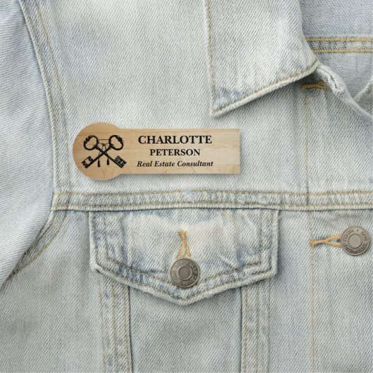 Holztextur nach Kundenwunsch oder Name des echten  Namensschild (Beispiel)