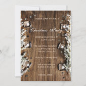 Holztextur, Schneeflocken, Weihnachtsgebäck in Unt Einladung (Vorderseite)