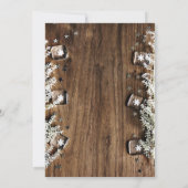 Holztextur, Schneeflocken, Weihnachtsgebäck in Unt Einladung (Rückseite)