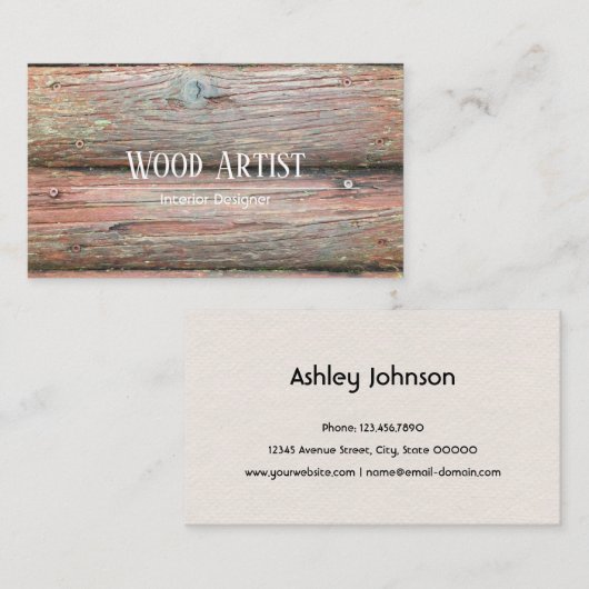 Holztexturdesign Visitenkarte (Vorne/Hinten)