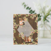 HOLZTIERE BABY SHOWER EINLADUNGEN (Stehend Vorderseite)