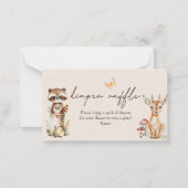 Holztiere Boho Babydusche Windelwindeln Mitteilungskarte (Vorderseite)