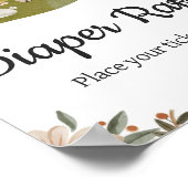 Holztiere Boho Babydusche Windelwindeln Poster (Ecke)