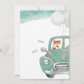 Holztiere fahren mit Kinderduscheinladungen Einladung (Rückseite)