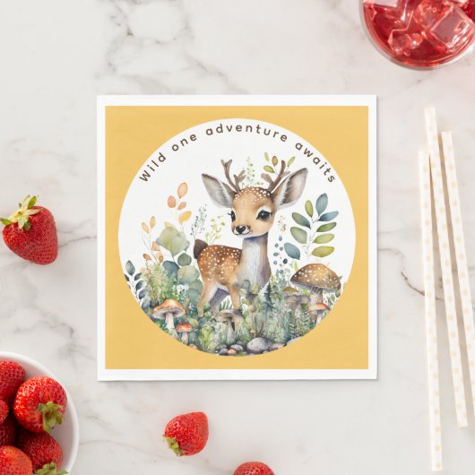 Holztiere Hirschgeschirr Serviette (Beispiel)