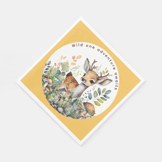 Holztiere Hirschgeschirr Serviette (Ecke)