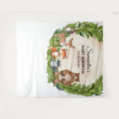 Holztiere Holzschnitzel Babydusche Wandteppich (Vorderseite (Horizontal))