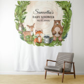 Holztiere Holzschnitzel Babydusche Wandteppich (Beispiel)