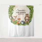 Holztiere Holzschnitzel Babydusche Wandteppich (Vorderseite)