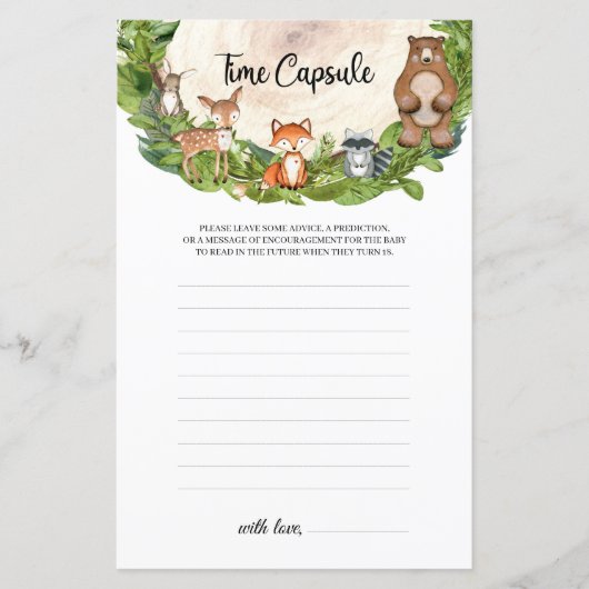 Holztiere Holzschnitzel Zeit Kapsel (Vorderseite)