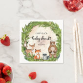 Holztiere Holzschnitzgrün Baby Dusche Serviette (Beispiel)