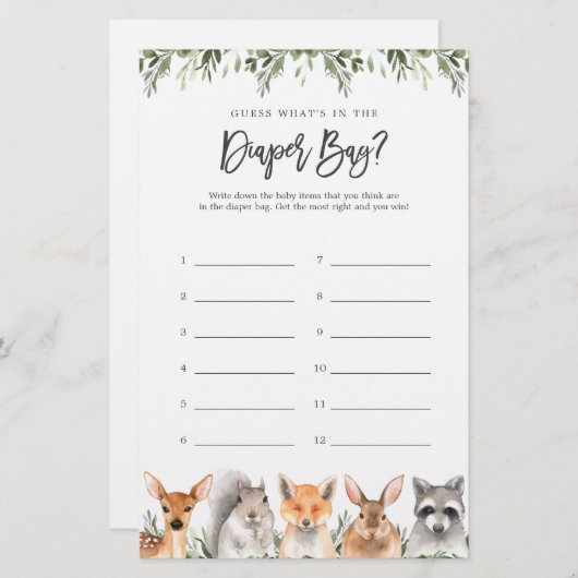 Holztiere raten, was in der Windeltasche ist (Vorne/Hinten)