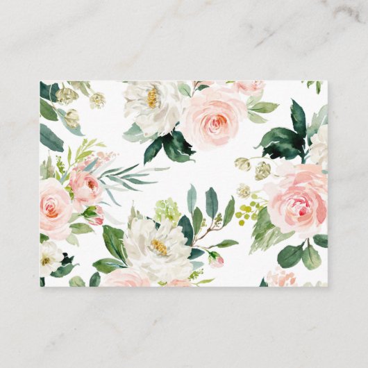 Holztiere und rosa Rose-Windelkarte Begleitkarte (Rückseite)