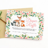 Holztiere und rosa Rose-Windelkarte Begleitkarte