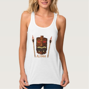 Holztiki Maske Vintag Retro ALOHA Hawaii Tank Top