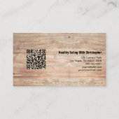 Holztischeinstellung Persönlicher Koch QR-Code Visitenkarte (Rückseite)