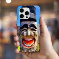 Holztotem, die Zähne lachen, sehen Foto kühn und l