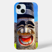 Holztotem lacht Gesichtszähne Foto mutig lustig Case-Mate iPhone Hülle (Rückseite)