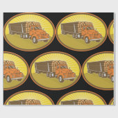 Holztransport-LKW-Holztransporter Geschenkpapier (Flach)