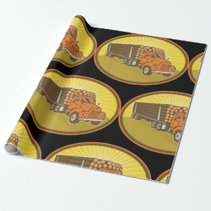 Holztransport-LKW-Holztransporter Geschenkpapier