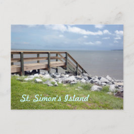 Holztreppe hinunter zum Wasser Postkarte