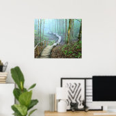 Holztreppen durch den Wald Poster (Heimbüro)