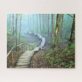 Holztreppen durch den Wald Puzzle